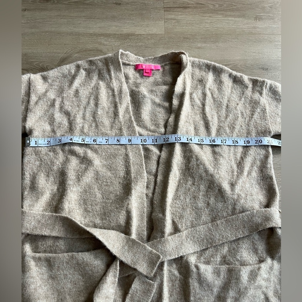Lilly Pulitzer McCarthy Open Front Cardigan Tan SZ XS - Picture 4 of 6
